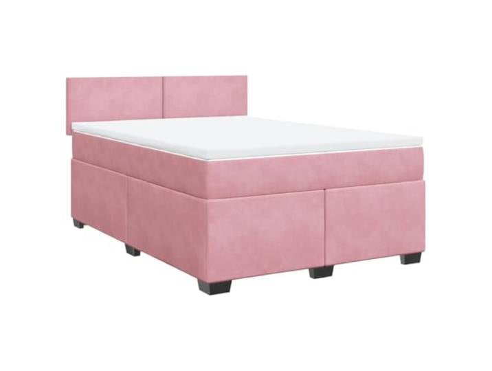 PUGYNBK Boxspringbett, Samt, Rosa, 160 x 200 cm Taschenfedern, waschbarer Matratzenschoner, Lattenrost, atmungsaktive Unterstützung