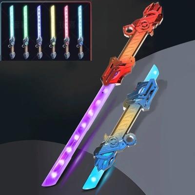 Inspired Living Double Head Telescopic LED Light Saber Toy Rotating 2 In 1 LED Light Sword For Kids And Adults red