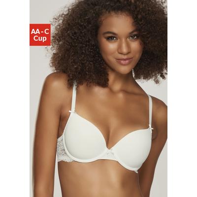 Schalen-BH NUANCE BY LASCANA "BH mit Bügel, mit Spitzenrücken & nahtlosen Schalen", Damen, Gr. 85, Cup C, beige (creme), Spitze, Obermaterial: 85% Polyamid, 15% Elasthan, BHs Schalen-BH, als Dessous-Set kombinierbar, sexy Dessous, sexy Unterwäsche,...