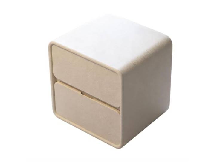 Rollbarer Beistelltisch, Moderner Nachttisch, Massivholz, 2 Schubladen Moderner Minimalistischer Nachttisch, Breiter Beistelltisch mit Stauraum, Leise Schubladen(#F,50*47CM)