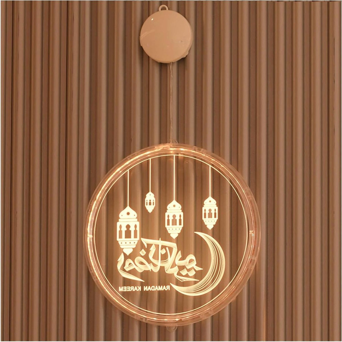 Merkloze Acryl LED Maanlamp Ramadan Lantaarn Feestdecoratie 16 cm