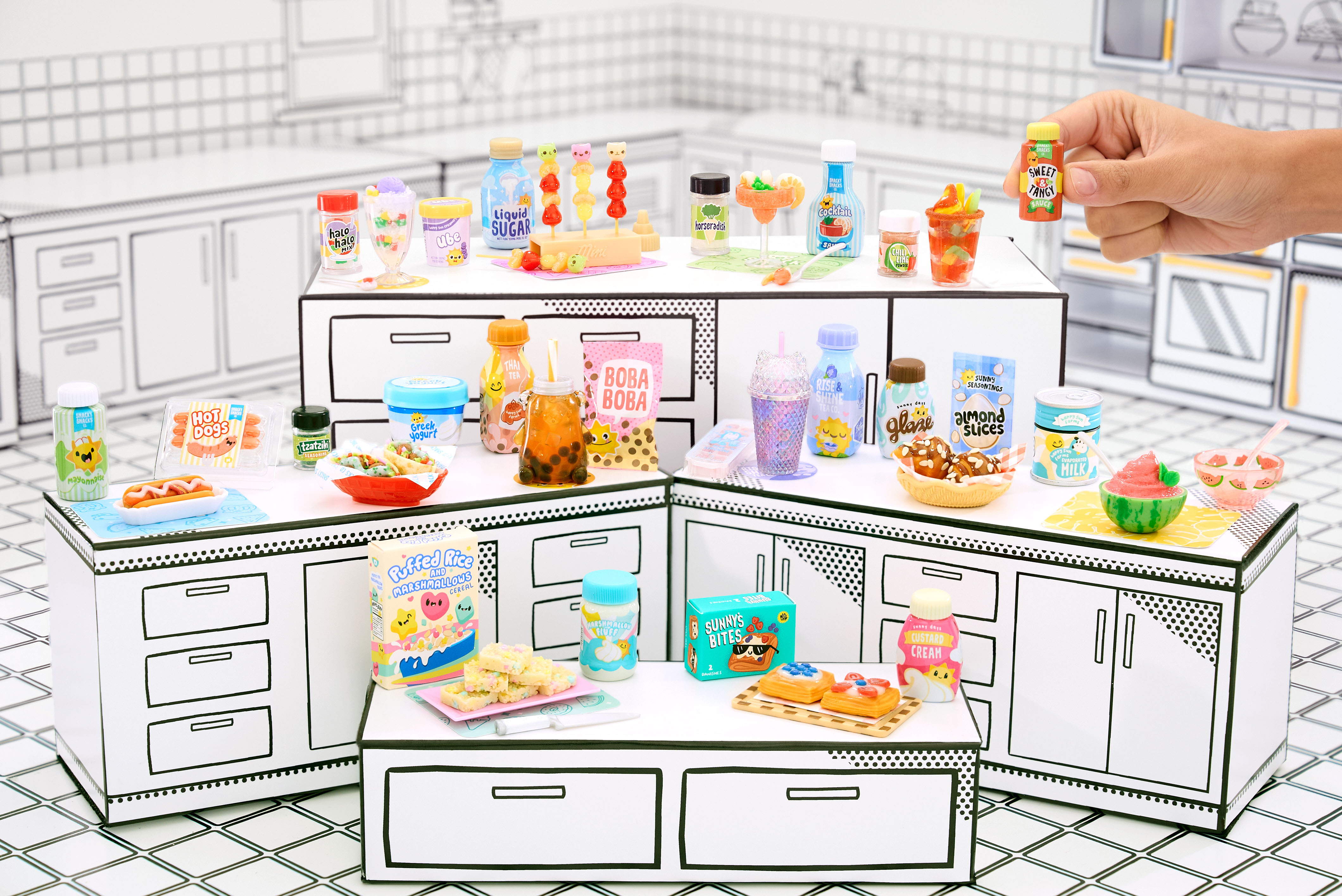 Kreativset MGA ENTERTAINMENT "MGA's Miniverse - Make It Mini Foods: Cafe in PDQ Series 4", bunt, Kreativsets, KinderØ:8,03cm, Kreativset, Variante nicht wählbar, Ø:8,03cm