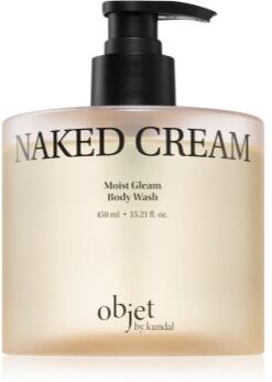KUNDAL Objet Moist Gleam Body Wash gel de duche perfumado para hidratação intensiva com aroma Naked Cream 450 ml. Objet Moist Gleam Body Wash