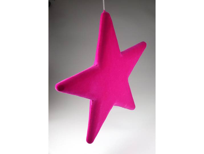 Dekostern AM DESIGN mit Flock, Kunststoff, 50 cm Höhe , pink, B:50cm H:50cm T:4cm, Kunststoff, Dekosterne, Dekostern, für klassische Weihnachtsstimmung und elegante Festlichkeit
