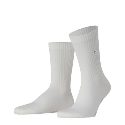 Socken BURLINGTON "Bond Street", Herren, Gr. 40-46, weiß, Baumwollmischung, unifarben, Socken Socken, Einheitsgröße 40-46, modische Rippenstrucktur, Burlington-Clip