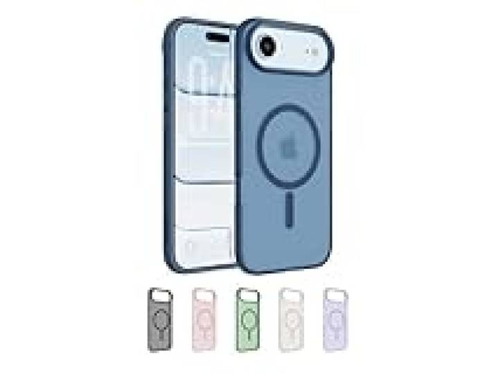 Belkin SheerForce Grip Coque iPhone Air, Coque de Protection Compatible MagSafe, Design Fin, Protection avec Rainures Antidérapantes, Magnétique et Anti-Impacts- Bleu
