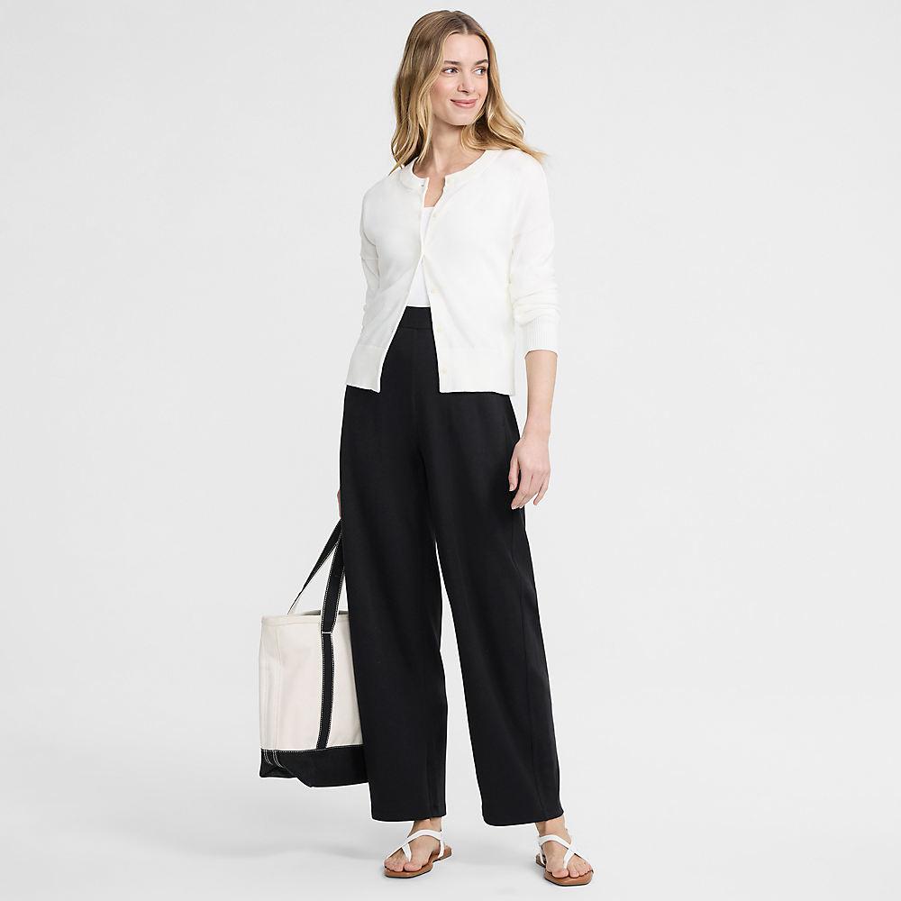 Sport Knit Barrel-Hose High Waist für Damen in Petite-Größe, Damen, size: petite, Schwarz, Baumwolle, by Lands' End