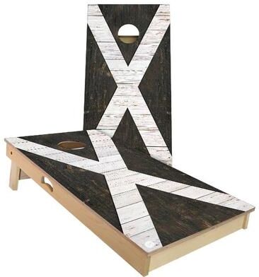 Skip's Garage Scotland Flag Rustic Outdoor Cornhole Board Set