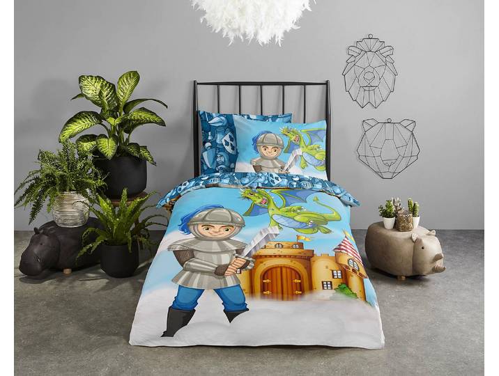 Kinderbettwäsche Knight 140 x 240cm Multicolor