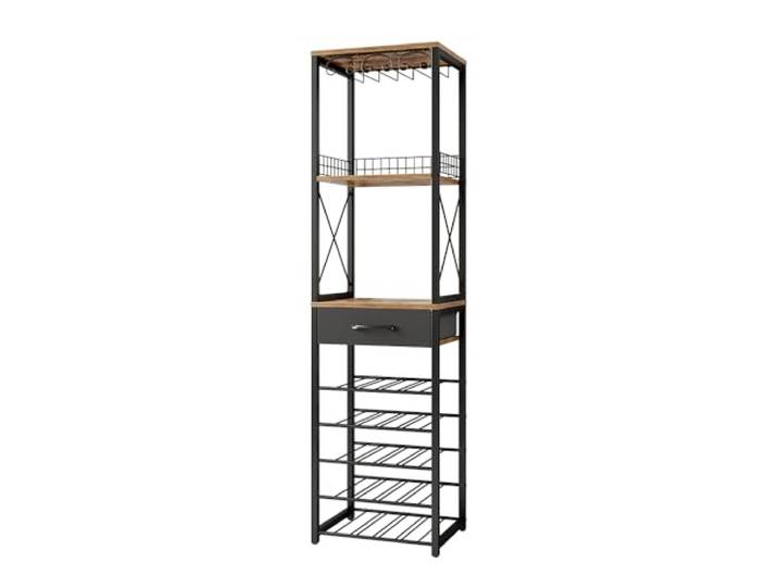 Vicco Weinregal Porto, Eiche rustikal, 40 x 147.5 cm mit Schublade, kombinierbar mit Porto-Serie zur flexiblen Lagerung von Weinflaschen