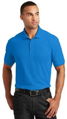 Port Authority K100 Core Classic Pique Polo Shirt in Coastal Blue size 5XL   Cotton/Polyester Blend