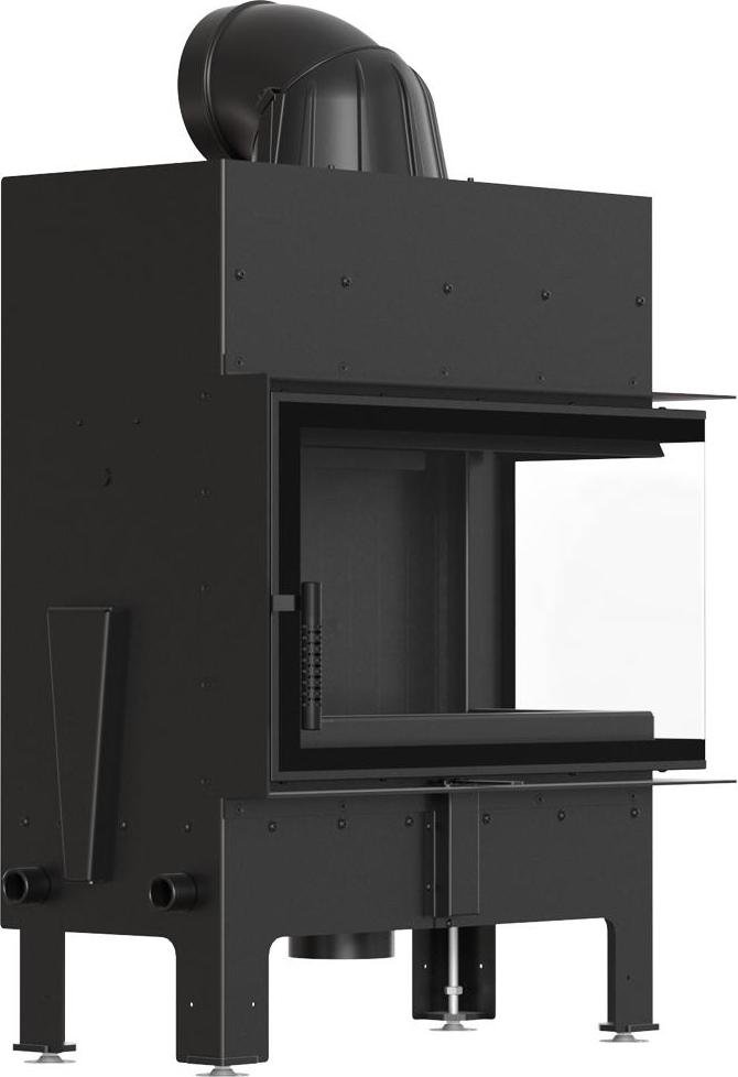 Lufteckkamin KRATKI FLOKI rechts 10kW Ø200 schwarz Montageset