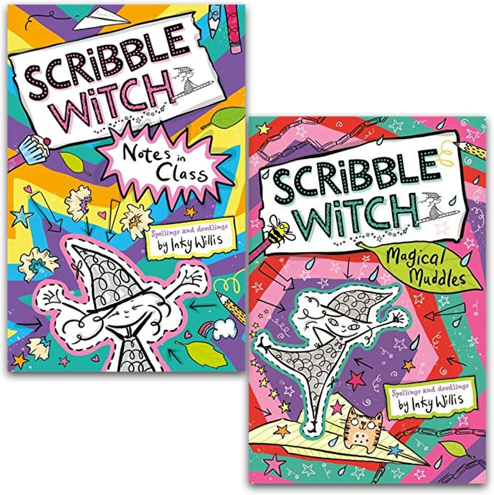 Hodder Children's Books Scribble Witch Collection 2 Books Set By Inky Willis (Notes in Class, Magical Muddles)