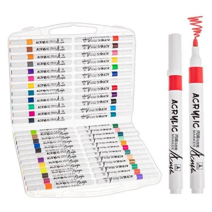 iLike Toys Marker Set 60 Colors Dual-Tip Professional Drawing Markers Multicolor (60x) (ILIKE)