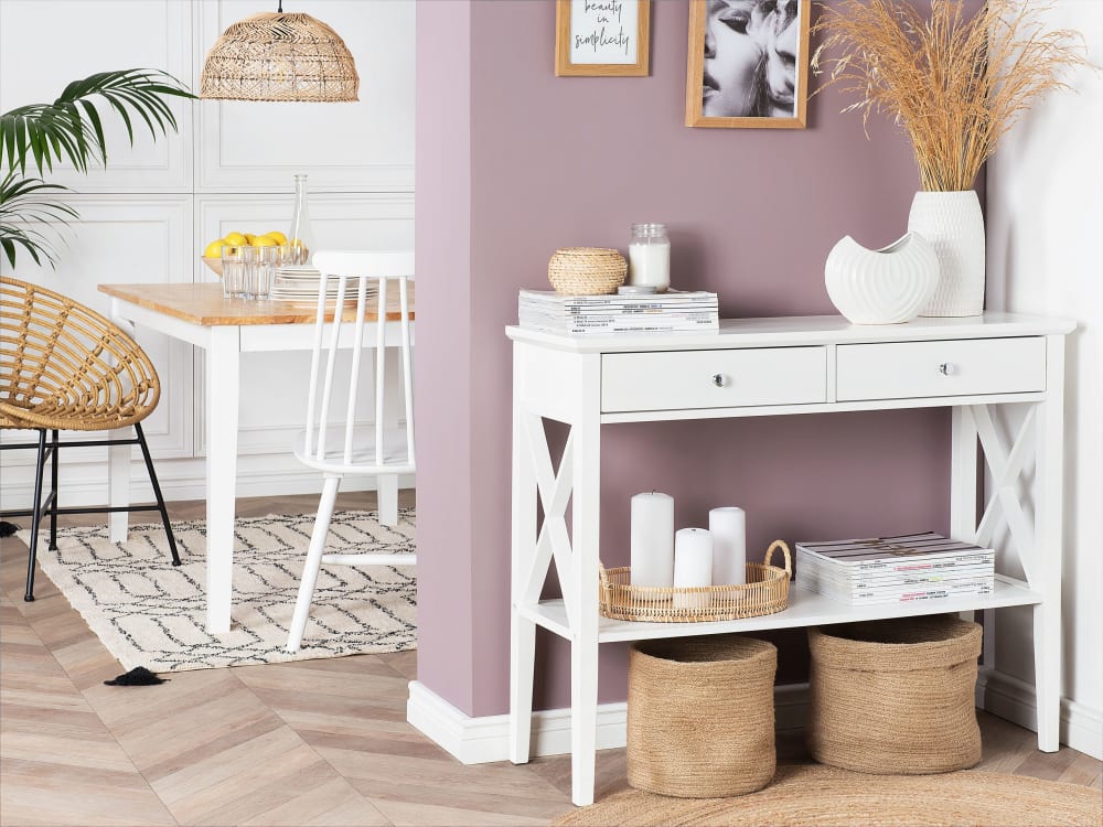 Beliani Console blanc Blanc 35x80x100cm