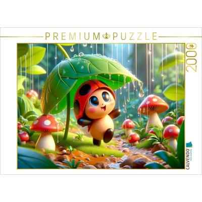 CALVENDO Puzzle Tanz und Spiel im frischen Frühlingsregen | 2000 Teile Lege-Größe 90x67cm Foto-Puzzle für glückliche Stunden