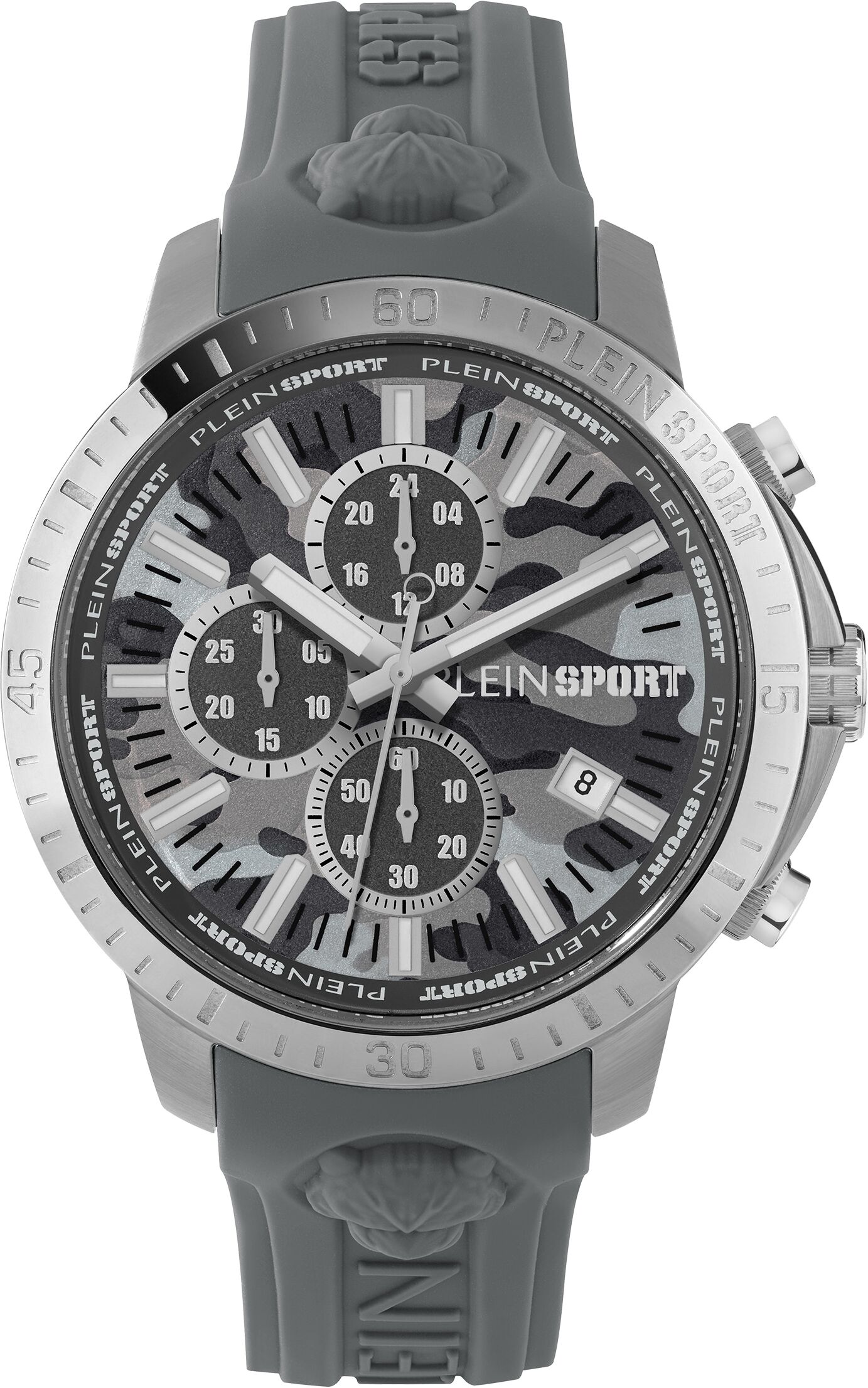 Luxusuhr PLEIN SPORT "Gain", grau (1ss, stainlesssteel, 1ss, stainlesssteel), Armbanduhren, Herren, 1SS / StainlessSteel