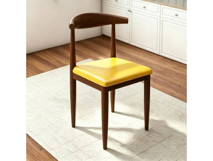 Stapelbarer Beistellstuhl, Küchen-Esszimmerstuhl, Schreibtischhocker Stabile Metallbeine, Gepolstertes Kissen, For Pub Coffee Home Dining Kitchen Island(Yellow)