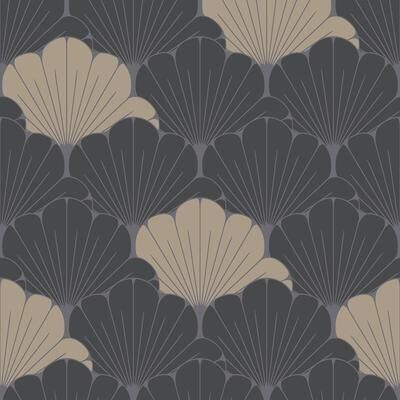 "Veer Decor Giant Art Deco Gingko Leaf Wallpaper - Roll 20.86""x33ft"