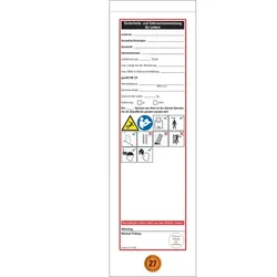 Dreifke® Leiter-Gebrauchsanw.2027,inkl.Prüfplakette Ø15mm,Folie,ablösbar,65x220mm,10/Heft