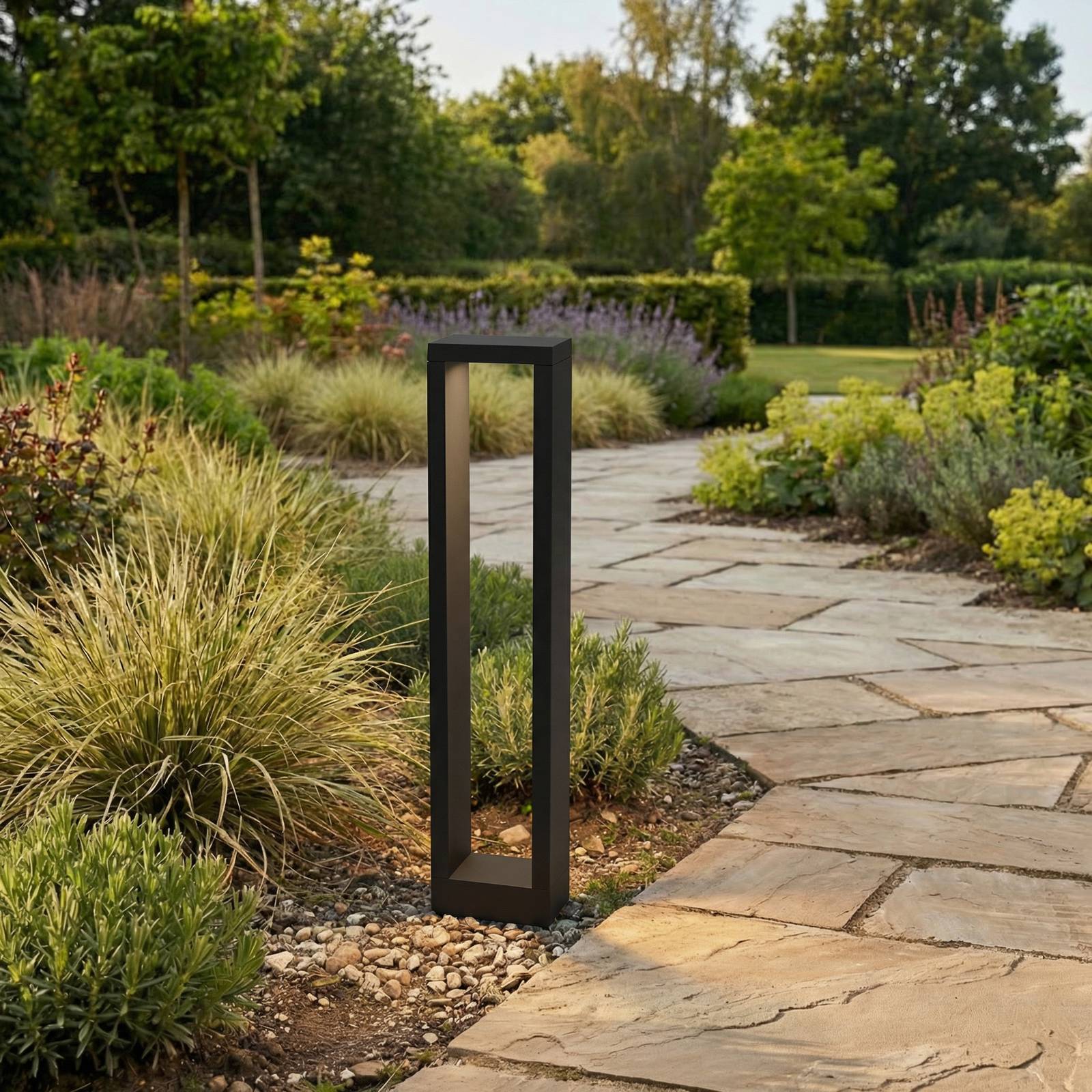 LED Pathway Light Jupp Lucande, Black, Aluminium, Modern, Outdoor lights
