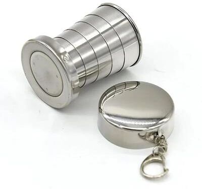 Uplift Picks Portable Stainless Steel Folding Cup Telescopic Camping Travel Mug small 75 Ml