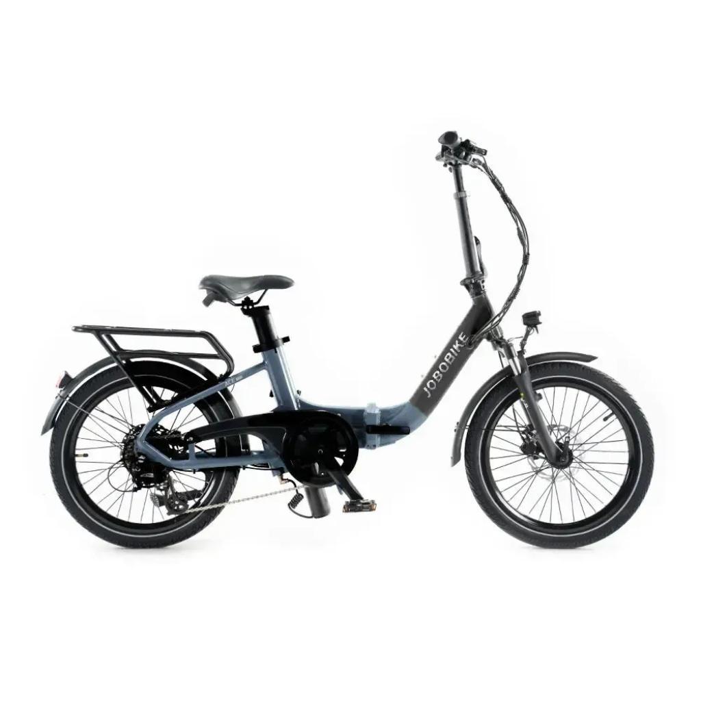 JOBOBIKE Ace - E-Klapprad - 20 Zoll - 250W Motor - 50 km Reichweite - Mechanische Scheibenbremsen - 360Wh Akku - Tiefeinsteiger - Federgabel - Schwarz