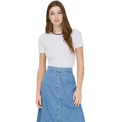 Only T-Shirt June in Weiß mit engem Schnitt-M