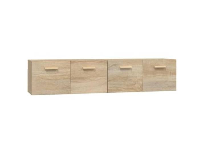 QINXIXINAIXI Wandschränke 2 STK. Sonoma-Eiche 80x35x36,5 cm Holzwerkstoff Wandmontage ohne Bodenfläche, 2 Fächer je Schrank, Montageanleitung inklusive, Schrauben und Dübel nicht enthalten