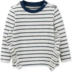 Tchibo - Sweatshirt mit Glitzerdetails - Baby - Gr. 86/92 - silber/gestreift
