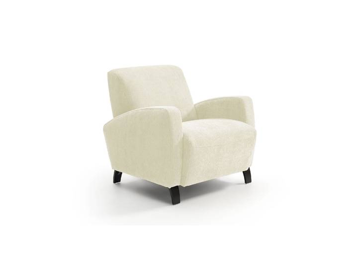 JUAN - Fauteuil cabriolet - Velours, Ecru