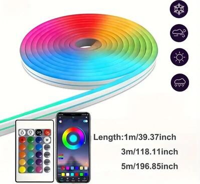 Uplifted Goods Smart RGB LED Neon Light Strip With App And Bluetooth Control bluetooth Control 1m 3.28ft