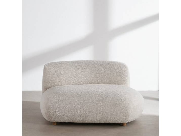 Fauteuil arrondi bouclettes beiges