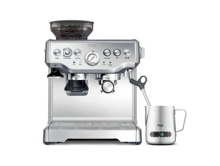 SAGE Siebträgermaschine Barista Express , Energieeffizienz: D, silber (edelstahlfarben), B:33cm H:40cm T:31cm, Kaffeemaschinen, Siebträgermaschine