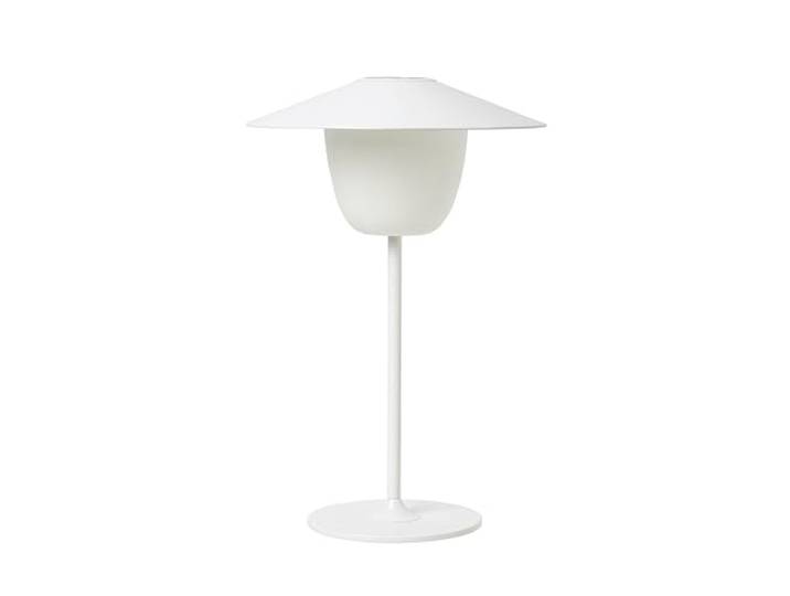 blomus Mobile LED-Tischleuchte -ANI LAMP- Akku Tischlampe aus Aluminium Farbe Weiß Ø 22 x 33H cm 2 Helligkeitsstufen per Touch Outdoor