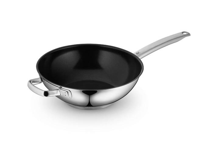 WMF Wokpfanne Durado, Edelstahlfarben, Metall, antihaftbeschichtet, rostfrei, backofengeeignet, Kochgeschirr, Pfannen, Woks