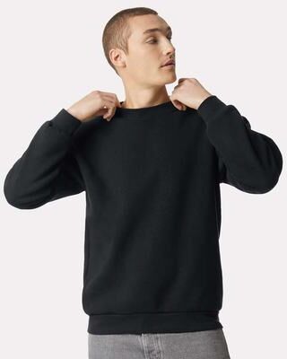 American Apparel RF496 ReFlex Fleece Crewneck Sweatshirt in Black size Small   Cotton/Polyester Blend