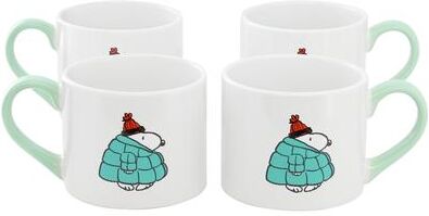 Peanuts 4 Piece 19 Ounce Stackable Stoneware Mug Set in Mint