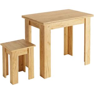Vicco Esstisch Roman, sandeiche, 2-teilig, ausziehbar 90 / 120 x 76,6cm, mit 1 Stuhl, eckig