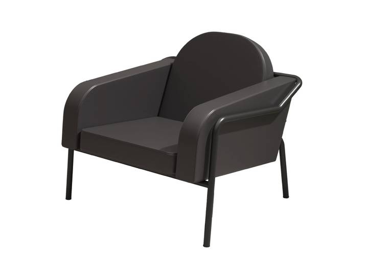 Fauteuil d'accueil Medso ''L'' en simili-cuir Noir - pieds métal Noir