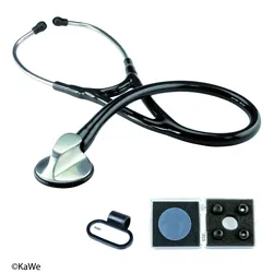 Top-Kardiologie Stethoskop Edelstahl, schwarz