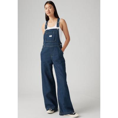 Overall LEVI'S "XL OVERALL", Damen, Gr. L (40), N-Gr, blau (square circle), Web, Obermaterial: 100% Baumwolle, unifarben, regular fit knöchellang, Overalls Overall, mit Taschen