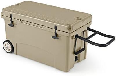 Costway 75 Quart Portable Hard Cooler with 6-Day Ice Retention and Wheels-Khaki