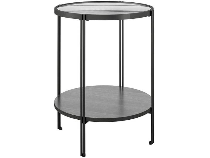 Mid.you Beistelltisch Wainwright, Schwarz, Metall, Glas, rund, rund, 55 cm, einfacher Aufbau, Wohnzimmer, Wohnzimmertische, Beistelltische, Beistelltische Metall