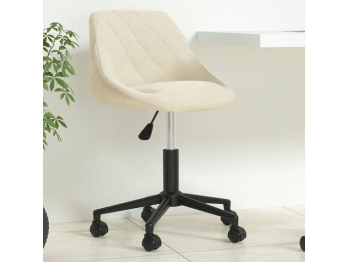 Chaise de bureau - Crème Velours - Pivotante - Réglable en hauteur - Design contemporain