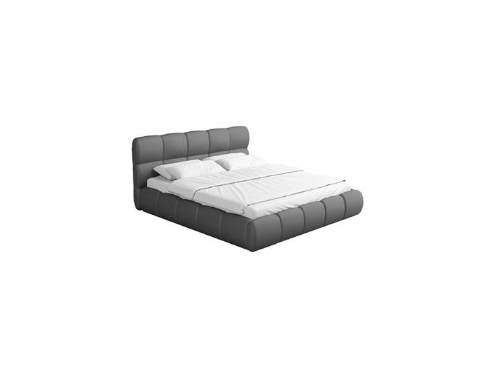 Design Polsterbett „Isola“ mit Ablagefach, Kunstleder Grau BLOOMINGLOFT Collection
