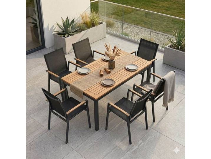 Siena Garden Rondo Gartenmöbel-Set L (6 Plätze) Tisch 220x100cm