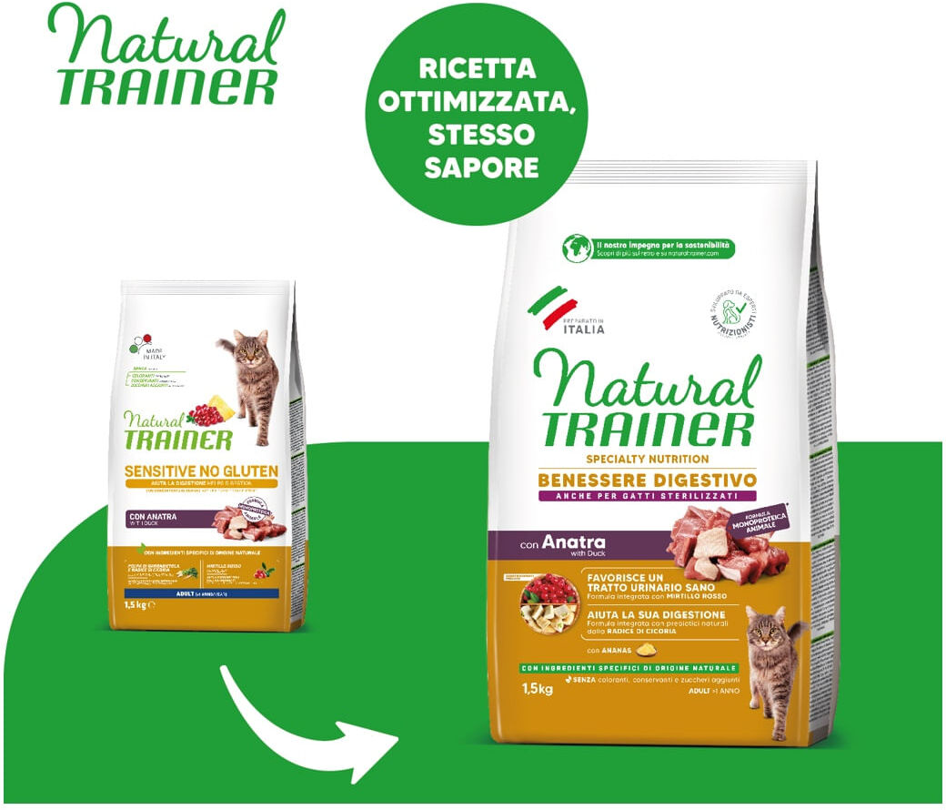 Natural Trainer Gatto Sensitive Adult Anatra 1.5KG