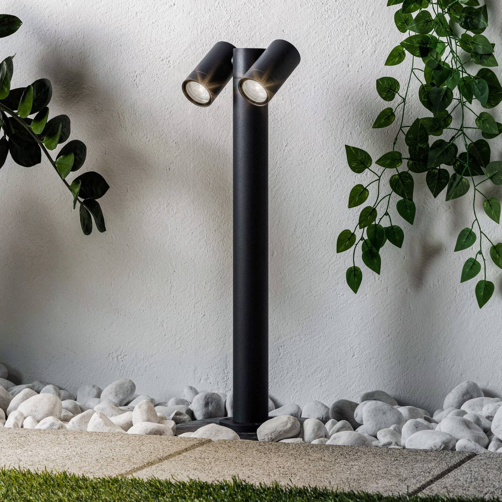 Wegeleuchte Tulimar PRIOS, dimmbar, schwarz, Aluminium, Modern, Außenleuchte