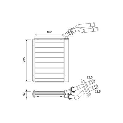 VALEO Wärmetauscher, Innenraumheizung 811658 für Porsche VW